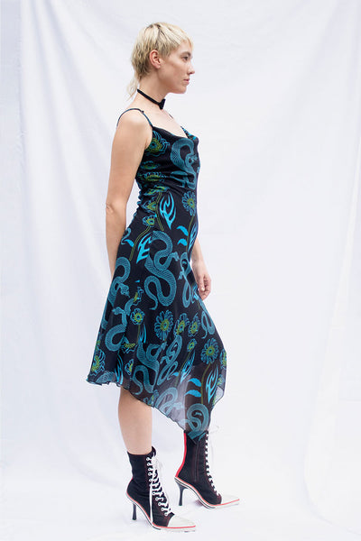 Blue Flower snake dress
