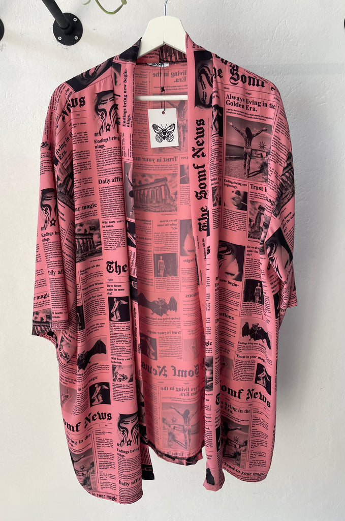 Newsprint Kimono