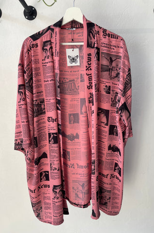 Newsprint Kimono