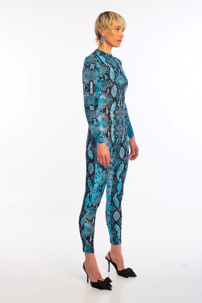 Blue snake catsuit