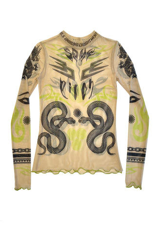 Serpents unbound tattoo mesh top