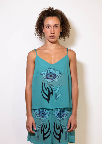 Aqua Mother Flower vest top