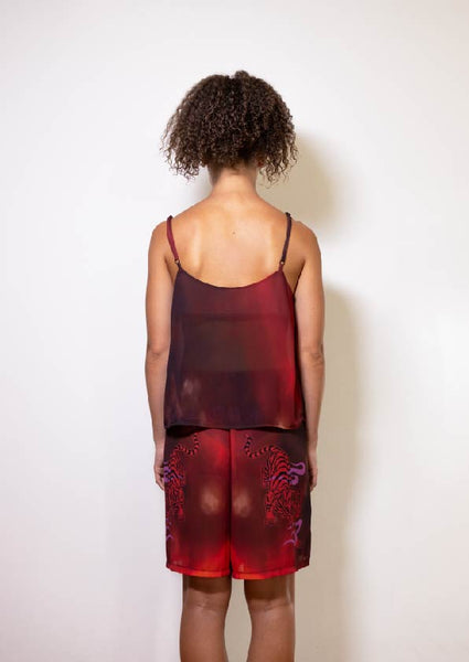 Red tiger vest top