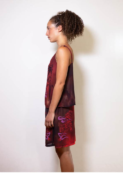 Red tiger vest top