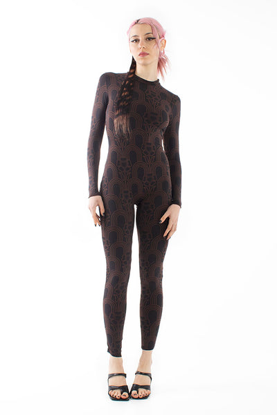 Brown sacred flower catsuit