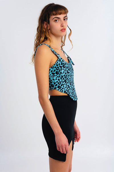 Leopard hearts corset top