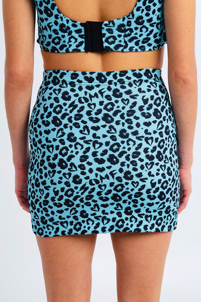 Leopard hearts mini skirt